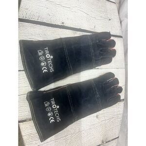 Tirotechs Gloves‎ Animal Handling Bite Scrath Proof Suede Black 16" New